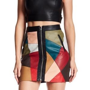 Beautiful leather patchwork skirt, worn once